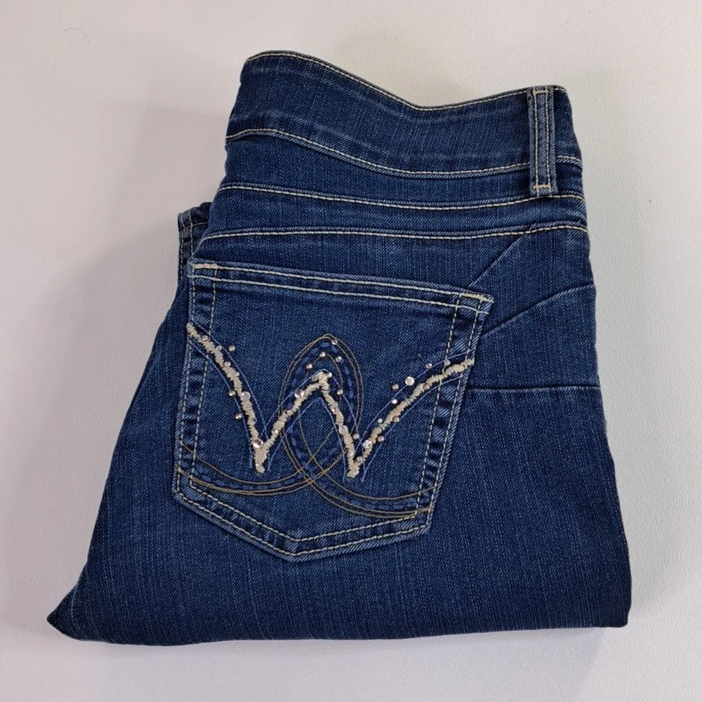 Wrangler Bootcut Mid-Rise Blue Jeans Size 7/8 ×32 Style 10MWBAR - Picture 5 of 15